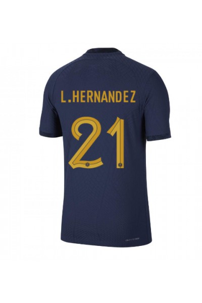 Ranska Lucas Hernandez #21 Jalkapallovaatteet Kotipaita MM-kisat 2022 Lyhythihainen